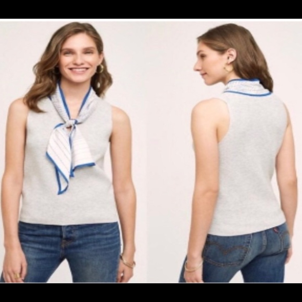 Anthropologie moth neck tie sleeveless top